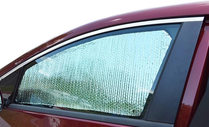 Custom Fit Car Side Window Sunshade for 2017-2026 Cadillac XT5 - Set of 4 Front and Rear Window Sun Shades, Reflective UV Heat Shield, Real Aluminum Foil, Custom Cut - Image 2