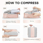 OlarHike 8 Set Compression Packing Cubes for Travel Gifts Mom Women,Airplane/Cruise/Car Travel Essentials,Compressible Expandable Space Saver Bags,Garment Bags with Over 1000 pcs Mesh Holes(Beige) - Image 3