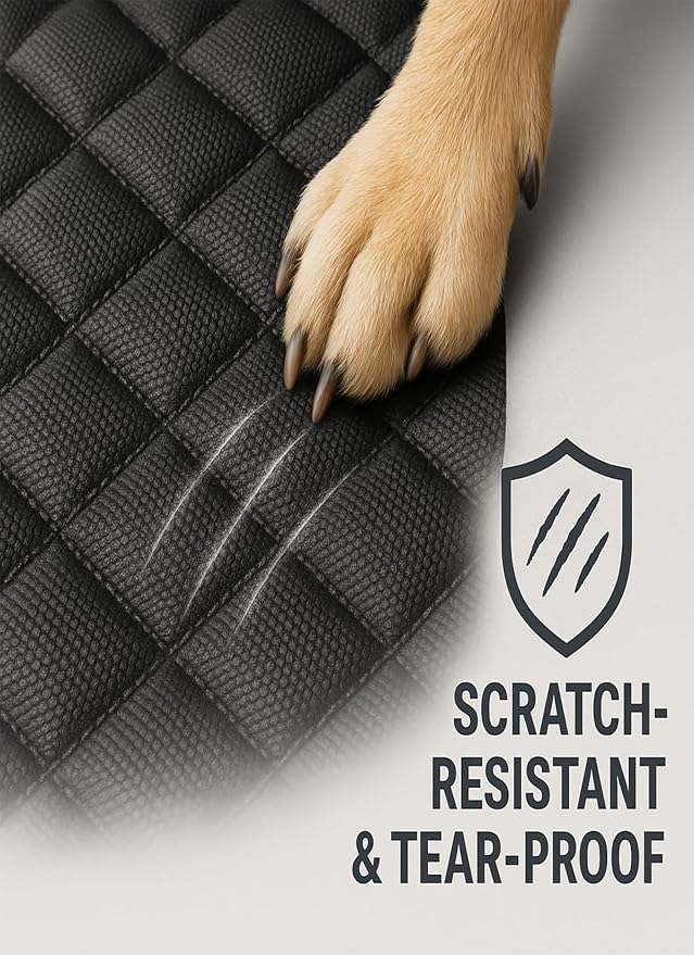 fidozen Dog Car Seat Cover, Waterproof Pet Hammock, Extra Large, Black, SUV | Waterproof breathable hammock protects seats from dirt and scratches; machine washable with storage pocket & extra-large fit. - Image 3