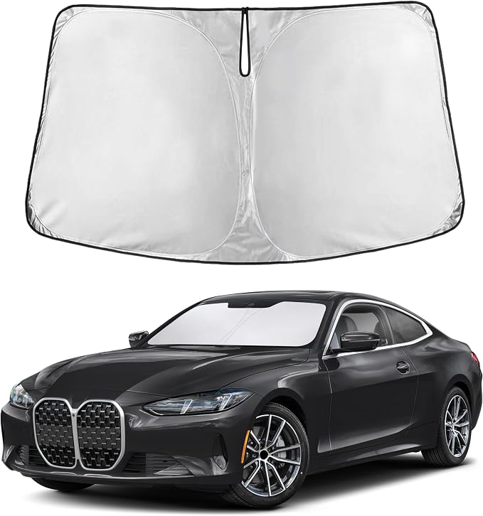 EcoNour Windshield Sunshade Compatible for BMW 4 Series 2021-2023 2024 2025 | Sun Visor for Front Windshield & Window Sun Shade Cover, UV Heat Blocker & Protector, Car Accessories by EcoNour
