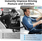 Lumbar Support Pillow for Car & Office Chair - High-Density Memory Foam Back Cushion for Sciatica & Lower Back Pain Relief - Non-Slip Support for Long Commutes & Desk Workers (Gray) - Image 2