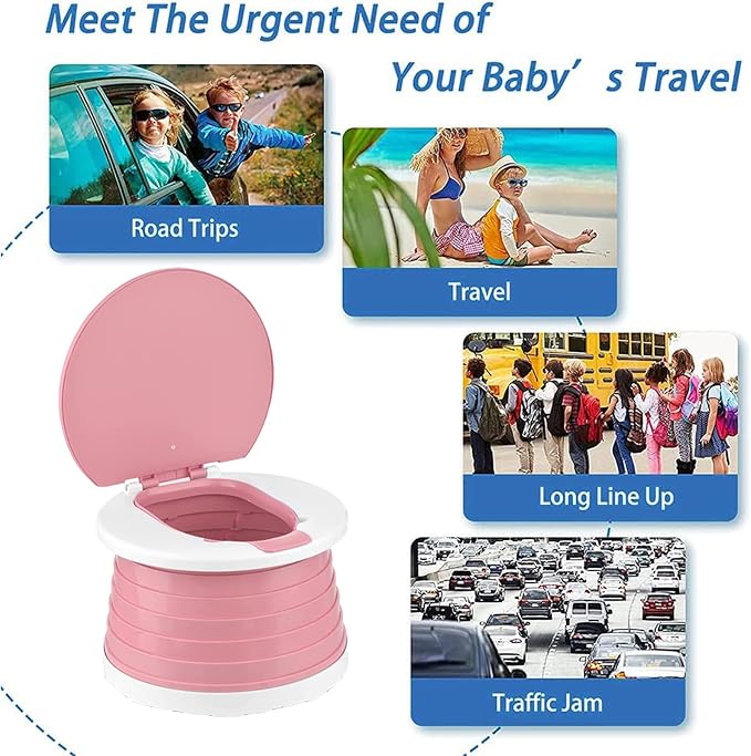 SunnySmile,Travel Potty,Car Potty for Toddler,Portable Toilet for Kids | Portable Toilet for Kids with 45 Liners,for Toddler Travel, Camping, Foldable, Indoor/Outdoor Use - Image 4