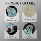 Blusabaca 2PCS Car Seat Headrest Hooks, Purses Bags Holder, Butterfly | PU Leather, Double Metal Back Storage Hangers for Grocery Bags Handbags Bottles Coats Phones, Car Accessories Organization - Image 4