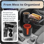 OtterVerz 11 Car Cup Holder Tray, 3 in 1 Cup Holder Expander Adapter for Car, 360° Rotating 10.5" Car Food Tray Eating Table, Road Trip Essentials Fits Yeti, Hydro Flask 16-46 oz Large Water Bottles - Image 6