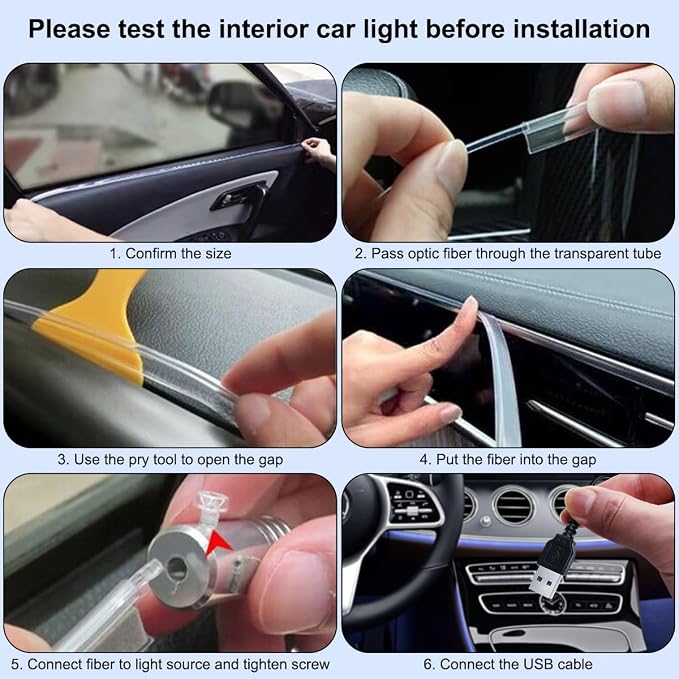 Interior Car LED Strip Lights, 9 in 1 RGB Wireless Ambient Lighting Kit | APP/Remote/Button Control, USB 12V, 16 Million Colors & 29 Modes, Inside Car Lighting Accessories - Image 5