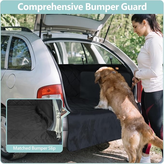 SUV Cargo Liner for Dogs - Trunk Cover with Bumper Flap Protector | Waterproof Pet Cargo Cover with Side Flaps, Dog Car Seat Cover with Non-Slip Trunk Mat, Prevents Scratches Pet Hair Mud Dirt - Image 6