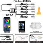 DEHERANE Interior Car LED Strip Lights, APP& RF Remote Control | 6 in 1 Car Ambient Lighting Kit with 315 inches Integrated Fiber Optic, 16 Million Colors Car LED Lights, Sync to Music - Image 5
