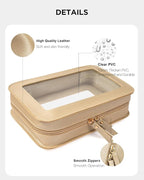 Sunscreen Bag Clear Makeup Toiletry Pouch Beach Vacation Essentials for Women Teen Girls Trip Gifts Summer Pool Travel Must Have Accessories Waterproof StuffClear-Golden - Image 9