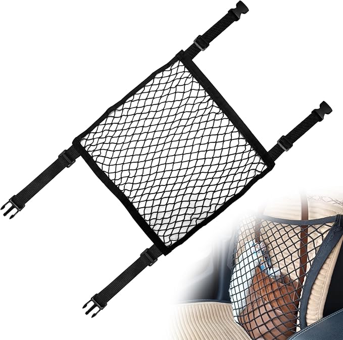Front Seat Organizer,22" x 22" Front Seats Versatile Elastic Organizers Net, High Elastic Front Seat Organizer Versatile Purse Holder for Most Vehicles by Unknown
