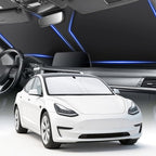 SINGARO Car Windshield Sun Shade, Foldable Reflective Sun Shade for Car Windshield, Compatible with Tesla Model Y Model 3 2016~2025 by SINGARO