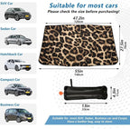 Leopard Print Windshield Sun Shade Umbrella Foldable Animal Car Front Window Sunshade Blocks UV Rays Heat Keep Vehicle Cool (55" x 27.5") - Image 4