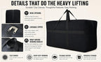 YiKitHom Extra Large Storage Canvas Duffle Bag with Zippers and Handles, Big Foldable Duffle Bag for Travel 60L - Image 4