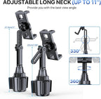 miracase Cup Holder Tablet Mount for Car, [2025 Latest Upgraded] Adjustable Long Neck Car Tablet Holder Friendly Compatible with iPad, Pro, Air, Mini Samsung Galaxy Tab, All 6.1-12.9" Tab - Image 4