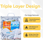 Superio Hot and Cold Insulated Bags for Food Delivery, Grocery Shopping Bags, Food Storage for Hot and Frozen Food for Travel, Disposable Cooler Bag, Reinforced Thermal Lunch Bag (72, 13"x7"x15.5") - Image 4