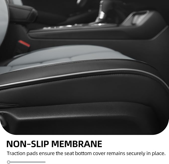 Lolcar Custom Fit Civic Seat Cover Full Set for Honda Civic (Sedan 2022 2023 2024 Touring)&(Sedan 2025-2026 Sport Touring),5-Seats Full Set,Leather Seat Protector(Black/Gray) - Image 7