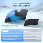 [2026 Upgrade] Coverado Sunshade for Car Windshield, UPF80+ Full-Size Trucks/SUVs Windshield Sun Shade Blocks Heat & UV Rays, Thickened Vinyl Coating Keep Cool and Protect Interior, Foldable L 61x33 - Image 4