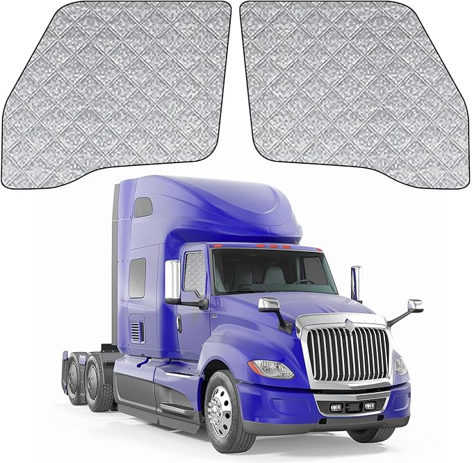 2 Pcs Side Window Sun Shade for International LT MV 18-26 | Fits Lonestar Semi Truck Day Cab & Sleeper, 6-Layer 210T Reflective Heat Blocker, Blackout Privacy Cover, Foldable by Federedevo