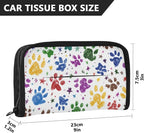 Car Tissue Holder Car Napkin Holder Car Tissue Box Dispenser Storage Case Sun Visor Mask Holder with Adjustable Straps Reusable Refillable Paw Prints and Stars - Image 4