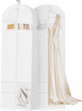 Lazebox 72" Garment Bag with Zipper Pocket, Wedding Dress Bag for Gowns Long, White by Lazebox