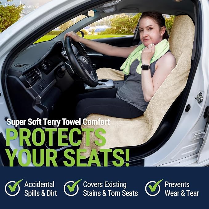 Season Guard Waterproof Towel Seat Cover, Universal Fit Non-Slip Font Cover - Image 2