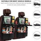 2 PCS Car Backseat Organizer with Tray, Waterproof Back Seat Protector with Touch Screen Tablet Holder, 11 Storage Pockets Anti-Scratch Kick Mat Universal for Family Road Trips - Image 6