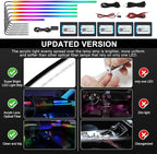 Dreamcolor Acrylic Interior Car LED Strip Light with Wireless APP, RGB 6 in 1 with 175 inches 600 LEDs Fiber Optic Car Ambient Lighting Kits, Sound Active Function LED Strip for Car Accessories - Image 5