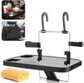Foldable Car Seat Back Portable Tray for Food Dining Drink and Laptop, Hanging Car Steering Wheel Tray (Black) by AutoChoice