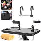 Foldable Car Seat Back Portable Tray for Food Dining Drink and Laptop, Hanging Car Steering Wheel Tray (Black) by AutoChoice
