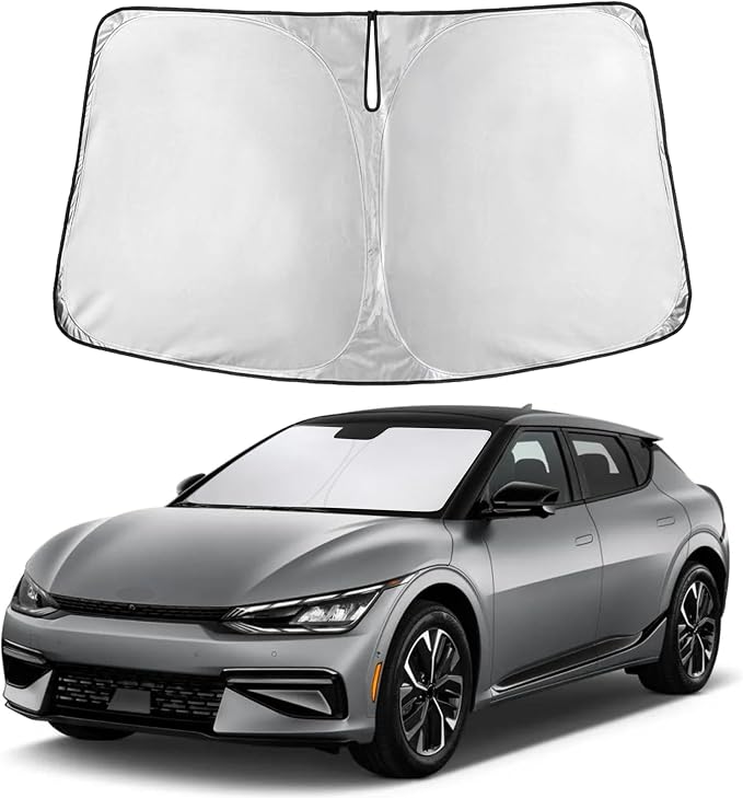 EcoNour Windshield Sunshade Compatible for Kia EV6 2022-2023 2024 2025 | Sun Visor for Front Windshield & Window Sun Shade Cover, UV Heat Blocker & Protector, Car Accessories by EcoNour