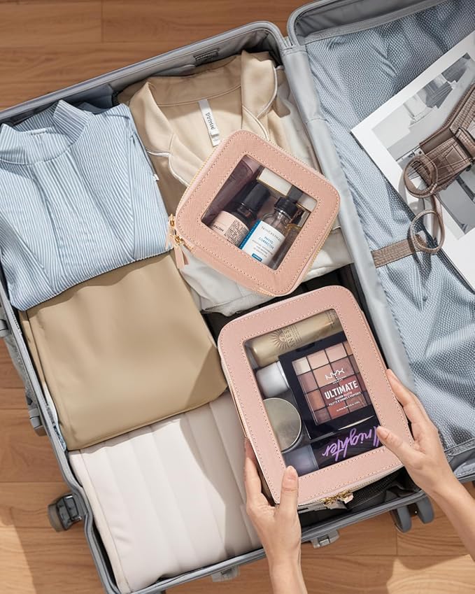 Clear Mahjong Tile Bag, Makeup Bag Set Travel Makeup Case Clear Cosmetic Travel Bag Small Makeup Organizer Mini Make Up Pouch for Purse Waterproof Toiletry Bag Portable Car Essentials Car Organizer - Image 7