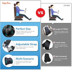Lofty Aim Lumbar Support Pillow for Car, Car Seat Back Support for Driving | Memory Foam Car Lumbar Support for Driving Seat, Car Back Cushion, Adjustable Straps, Lower Back Pillow, PU Leather, Black - Image 9