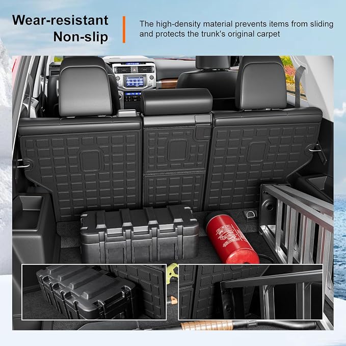 powoq 5 Seats Cargo Mat Compatible with 2010-2024 Toyota 4Runner Trunk Mat TPE Cargo Liner Trunk Liner Back Seat Protector Replacement for 2010-2024 Toyota 4Runner Accessories - Image 4