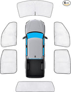 KMF 6pcs Thicken Sun Shades for Toyota Tundra 2022-2025 2026 Accessories, Custom Fit Tundra Sunshade Full Car Window Covers for Windshield Side Rear, UV Block and Privacy Blackout for Camping Outdoor by KMF