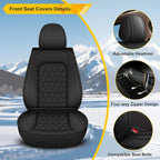 Front Seat Covers for Lexus RZ 300e 2023-2026 2027 Faux Leather | Waterproof Breathable Scratch Resistant 360° Wrap Airbag Compatible Easy Clean (2 Seats,Black) - Image 4