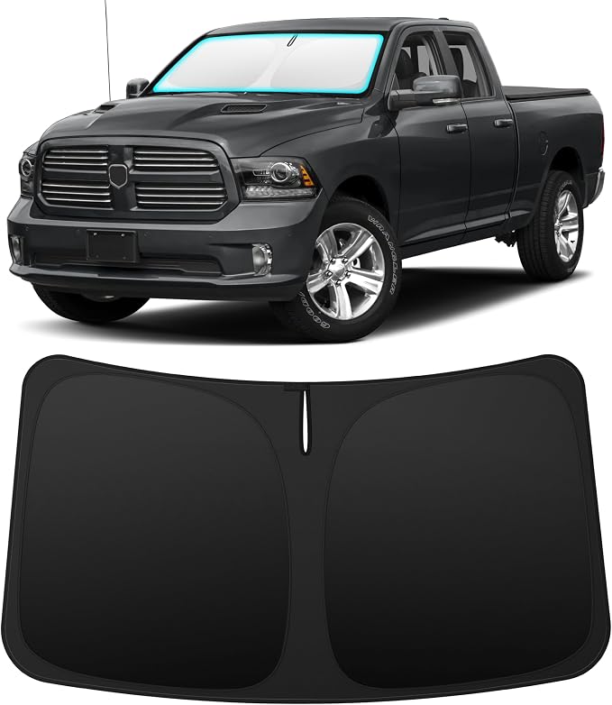 INSAUTO Custom Fit Windshield Sun Shade for Dodge RAM 1500 2012-2018 | Foldable Front Window Sunshade Car Accessories, UV & Heat Reflector, Keeps Interior Cool, Includes Storage Bag by INSAUTO