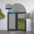 Myshade Arch Window Shades Half Circle Blackout Cellular Shades Cordless No Drill Blinds for Windows Half Moon Honeycomb Fabric No Tools Room Darkening Shades Easy Install (1PCS Grey 36" W X 18" H) - Image 5