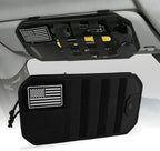 Car Sun Visor Organizer, Fits Most Cars Trucks SUV Jeeps Patrols—Black | Tactical Molle Panel Visor Storage Organizer with Sunglasses Holder for Police Gear & Overland Accessories by bipkonu