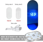 KVAEY 4 PCS Car LED Lights Interior Wireless, 7 Colors Magnetic Auto Ambient Light with 6 Bright LED Lamp Beads, Portable USB Rechargeable Vehicle Interior Led Night Light (Colorful, Sticky, 4pcs) - Image 3