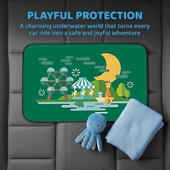 Magnetic Car Window Shade for Baby, Cartoon Pattern Automotive Side Window Blackout Curtain, Vehicle Sun Shade UV Privacy Protection Heat Blocking Cover, Universal Fit (Amusement Park) - Image 5
