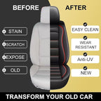 IKABEVEM Car Seat Covers Fit for Nissan Murano 2011-2025 2026: Luxury Leather Automotive Front Seat Covers, Car Seat Protector(2PCS Front, Black&Redline) - Image 6