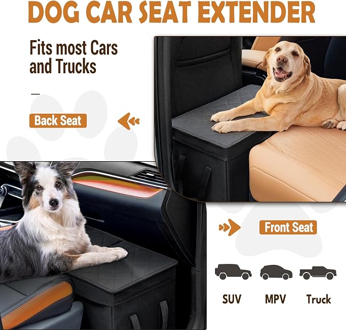 Car Seat Extender for Large Dogs, Back Seat Extender for Dogs up to 120 LBS Large Dog Extender with Storage Car Organizer Gap Filler for Front or Back Seat - Image 7