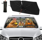 Funny Capybara Car Windshield Sunshade Umbrella Capybaras Sun Shade Umbrella for Car Foldable Windshield Umbrella Block UV Rays Heat Keep Vehicle Cool for Cars SUV 57"x30" - Image 2