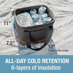 CleverMade Pacifica Collapsible Cooler Bag, Small Travel Cooler, Cool Gray | Keep Drinks Cold and Pack Light | A Reinforced Base, Storage Pocket, Bottle Opener, and Shoulder Strap Add Outdoor Utility - Image 4