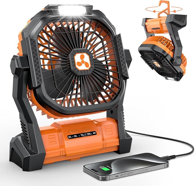 Portable Fan Rechargeable, Cordless Battery Powered Fan with LED Lantern, Small Table Fan, USB Battery Operated Fans for Travel Bedroom Home Camping Tent Office Beach Desk Picnic Barbecue Fishing | with LED Lantern, Small Table Fan, USB Battery Operate... by OnlyNewforYourLife