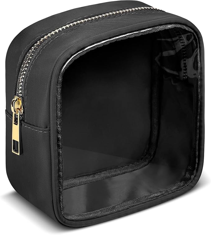 LETGO Small Clear Makeup Bag for Purse Small Cosmetic Bag Travel Size Toiletry Bags Cute Travel Makeup Bag,Coin Purse,Car Asscessories Organizer Storage Travel Essentials for Women Girls(Clear-Black) - Image 2