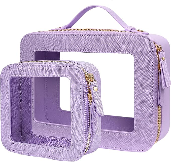 Clear Makeup Bag Small, TSA Approved Portable Toiletry Bag with Zipper Cosmetic Travel Bag Makeup Organizer Case Mini Makeup Pouch for Purse Car Organizer Bag for Women Men by FFpaw