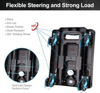 GtIiFmTe Foldable Hand Truck, Lightweight Luggage Cart for Airport Car Seat | Compact Folding dolly with Rotating swivel wheel,storage size12×15.7×4.1",300lbs Load,Upright Lock Handle with 3bungee cords - Image 5