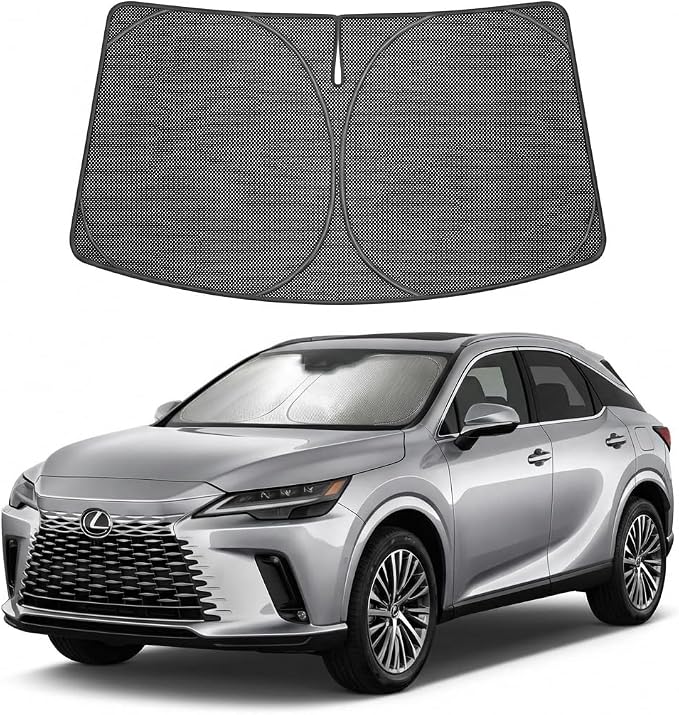 Proadsy Custom Fit 2023-2026 Lexus RX Windshield Sun Shade, Blocks Heat | Ice Crystal Micro-Refraction Blocks 99% UV, Drops Cabin Temp 54°F. Foldable Full Coverage for Summer Parking/Camping Privacy by Proadsy