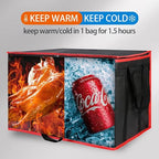 Bodaon Insulated Food Delivery Bag, XXX-Large Grocery Bags, Black-Red, 1Pk | Grocery Tote Insulation Bag for Catering/Drivers for Hot and Cold Meal, Pizza Warmer, Cooler Bag, Food Warmers for Parties - Image 5