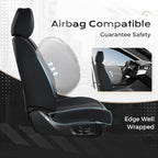 Coverado Seat Covers, Premium Nappa Leather Car Seat Covers Front Seats, Waterproof Car Seat Protector with Lumbar Support, Front Driver Seat Covers Universal Fit for Most Cars (Black&Gray) - Image 3